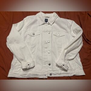 GAP Women's White Denim Jacket XXL